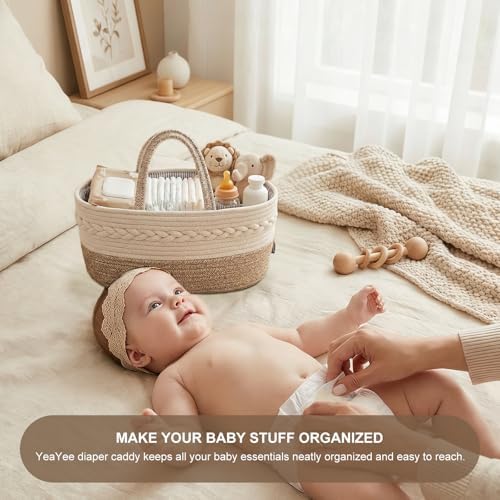 Baby Diaper Caddy Organizer, Portable Nursery Storage Basket - Image 5
