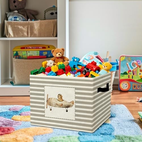 Rustic Golden Retriever Airplane Storage Bins Boxes Handles - Image 2