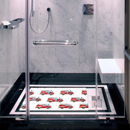 Shower Mat Non Slip, Fire Truck Pattern Anti Slip Bath Mat - Image 6