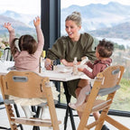 Cowiewie 3-in-1 Convertible Natural Wooden High Chair - Image 5