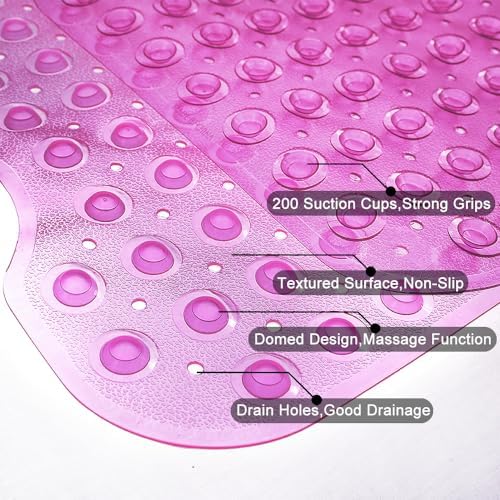 Bathtub Mats for Shower Tub Non-Slip Bath Mat 39 x 16 Inch Extra Long Shower Mat - Image 2