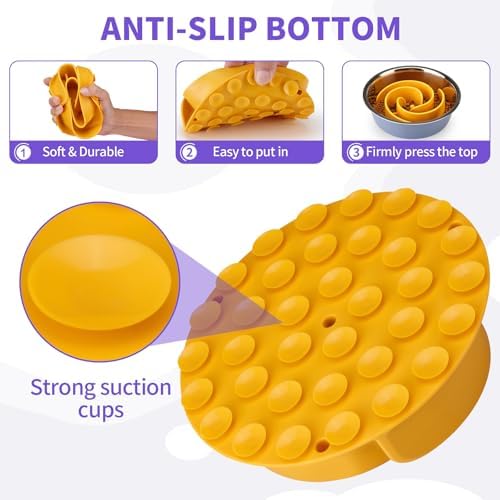 Slow Feeder Dog Bowls Insert, Animire Soft Silicone Slow Eating Dog Food Bowl - Image 5