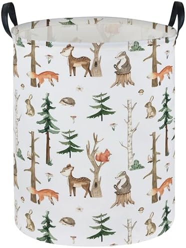 Kids Laundry Hamper, Animal Laundry Basket Collapsible Woodland Storage Baskets by Sanjiaofen