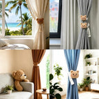 YGNNIU 2 Pack Cartoon Bears Curtain Tiebacks, Cute Embroidered Cartoon Animal - Image 6
