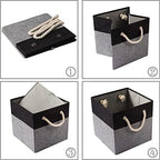 PRANDOM Large Foldable Cube Storage Bins 11x11 inch Fabric Linen Storage - Image 6