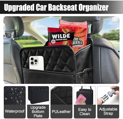 Foldable Car Seat Back Organizer, Large Capacity Hanging Car Backseat Storage - Image 3