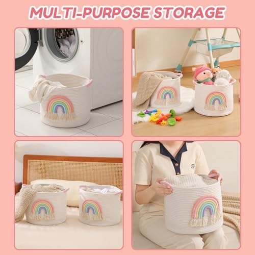 Toy Storage Baskets Woven Cotton Rope Storage Basket - Image 6