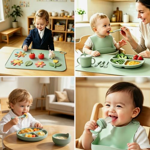19 Pcs Silicone Baby Feeding Set Eating Essentials - Image 6