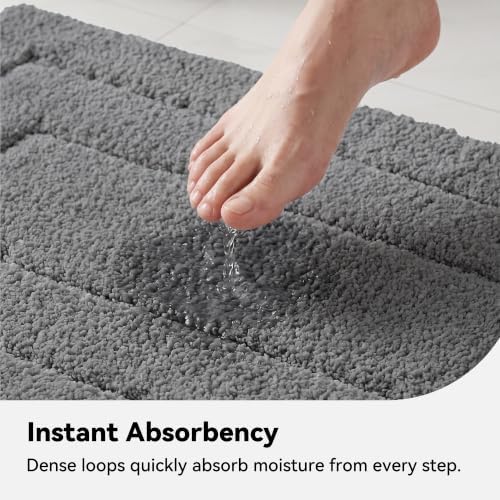 GRANNY SAYS Dark Grey Bathroom Rug 36" x 24", Non-Slip Microfiber Bath Mat - Image 4