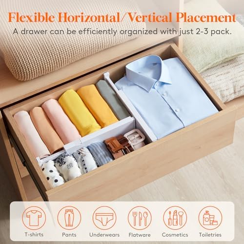 Lifewit 4" High Upgrade Drawer Divider, Adjustable Drawer Organizer Clothes - Image 6