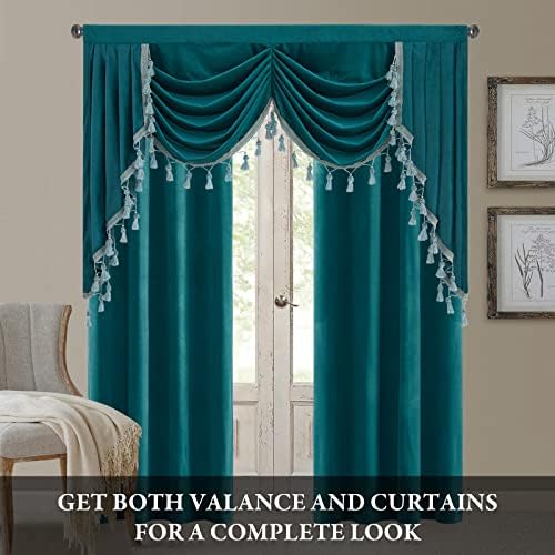 StangH Elegant Velvet Waterfall Valances Curtain W59 inches, 1 Panel - Image 3