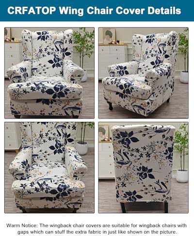 CRFATOP Wingback Chair Covers Stretch Armchair Slipcovers - Image 3