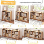 NELYE 4 Cube Organizer Bookcase Oak Open Shelf - Image 6
