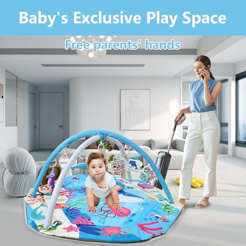 Baby Gym Play Mat, 8-in-1 Tummy Time Mat - Image 5