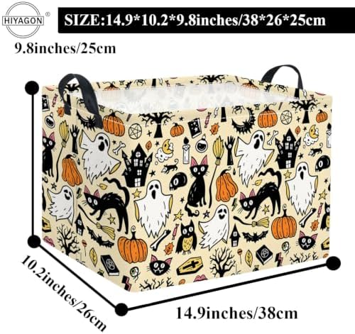 Rectangular Halloween Basket Trick or Treat Pumpkin Basket Cute Storage Bin - Image 2