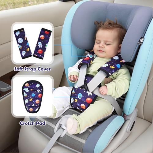 3 Pcs Stroller Straps Pads, Soft Fabric - Image 2