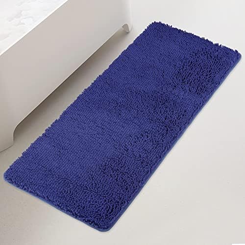 Yeaban Chenille Royal Blue Bathroom Runner Rug 24"x60" by Yeaban
