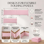 4 Pack Crib Rail Cover Sets, Full Surround Mesh Crib Rail Padding & Crib - Image 3
