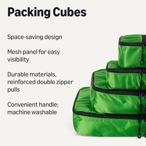 Amazon Essentials 4-Piece Packing Cubes Travel Accessories Set, Luggage - Image 2