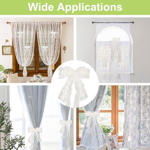 4Pcs Bow Curtain Tiebacks, Elegant Bow Butterfly Curtain Tiebacks - Image 7
