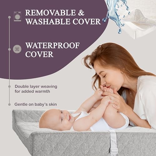 Organic Cotton Covered Contoured Baby Changing Pad | Waterproof Foam Mattress - Image 4