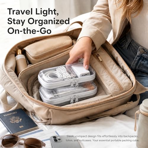 4 Pack Clear Hard Shell Zipper Case, Small Diaper Bag Organizer Pouches - Image 7