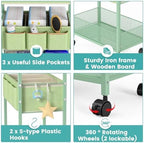 LIDTOP 2in1 Baby Diaper Caddy Organizer Cart, 3-Tier Rolling Cart, Metal Diaper - Image 6