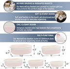 NaturalCozy 5-Piece Rectangle Storage Basket Set- Natural Cotton Rope Woven - Image 2