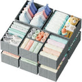 Drawer Organizer Clothes Set of 12 Grey by Neaterize