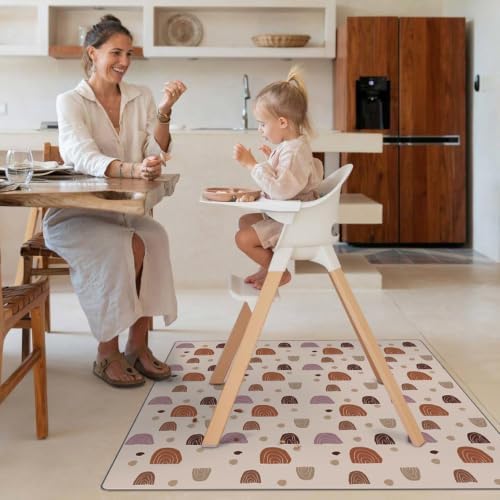 Blissful Diary Baby Splat Mat for Under High Chair, 50.4 x 50.4 Inch Wipeable - Image 5