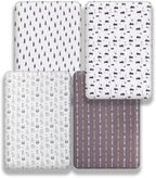 4 Pack Woodland Forest Animals Wood Neutral Unisex Fitted Baby Crib Sheets Set - Image 4