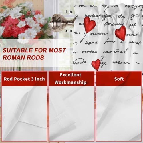 Vandarllin Valentine's Day Kitchen Curtains Valances - Image 7