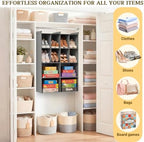 4 Tier Hanging Closet Organizer, 12 Compartments Dual Row Storage - Image 6