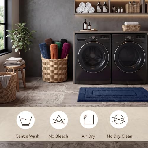 GRANNY SAYS Blue Bathroom Rug 16" x 24", Non-Slip Microfiber Bath Mat - Image 6