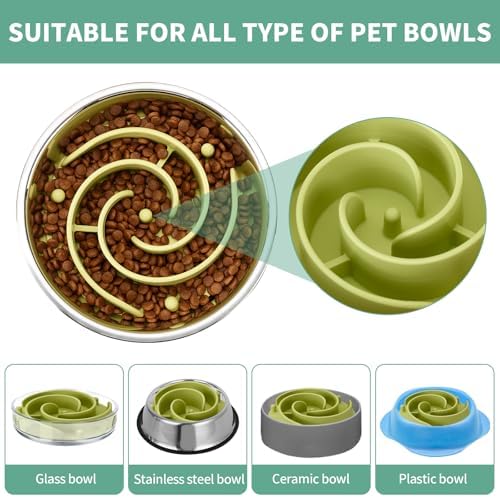 Slow Feeder Dog Bowls Insert, Animire Soft Silicone Slow Eating Dog Food Bowl - Image 3