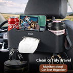 Back Seat Car Organizer with Cup Holders Tissue Box, Phone Stand and Hooks - Image 2