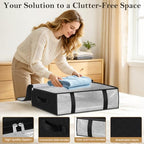 StorageRight Under Bed Storage Bags 4 Pack, 40L Large Clothes & Comforter - Image 3