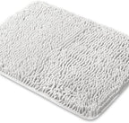 Yeaban Chenille Light Gray Bathroom Rug 20"x32", Non-Slip Rubber Backing by Yeaban