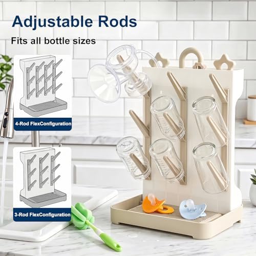 GoMaihe Baby Bottle Drying Rack: Space Saving Vertical Bottle Dryer Holder - Image 6