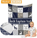 Custom Deer Crib Bedding Set for Boys Gifts Woodland Design Color03 - Image 2