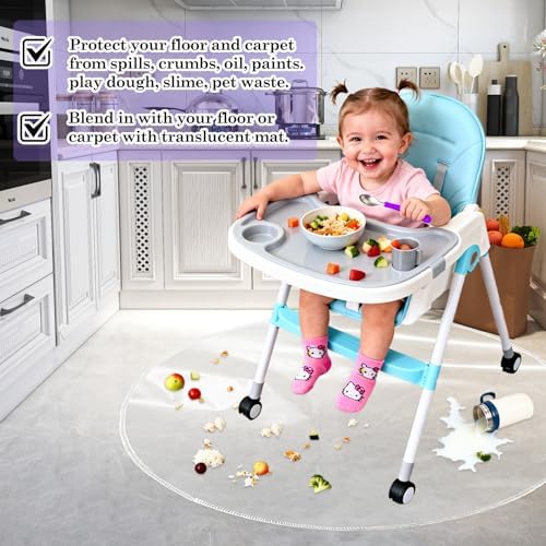 Klmnop 54" High Chair Mat for Floor, Plastic Waterproof Floor Protector for - Image 5