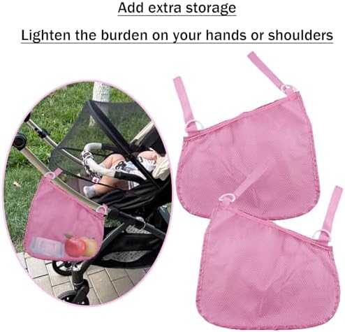 2PCS Universal Side Sling Stroller Cargo Net, Portable Storage Mesh Bag - Image 6