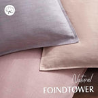 Foindtower Linen Solid Decorative Throw Pillow Covers 24x24 Light Purple - Image 4