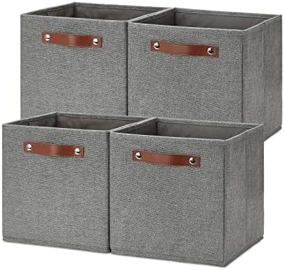 Temary 11 Inch Cube Storage Bins 4PCs Fabric Storage Cubes Storage Baskets by TEMARY