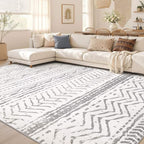 Nakagishi 5x8 Area Rug Living Room: Washable Boho Large Neutral Soft Rugs by NakagishiAreaRug
