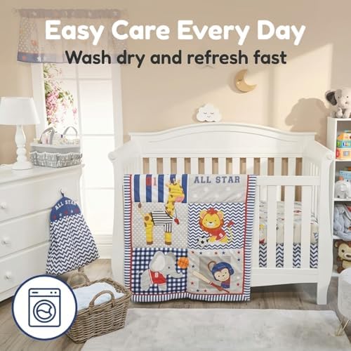 EVERYDAY KIDS 4 Piece Boys Crib Bedding Set - Image 3