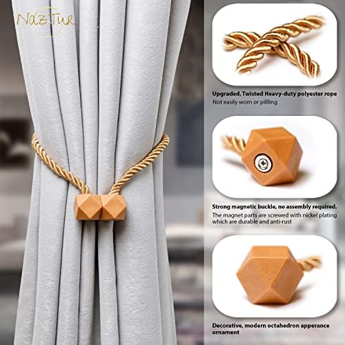 NazTur Magnetic Curtain Tiebacks, Curtain Ties, No-Drill Holdbacks - Image 4