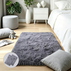 KICHOWUA Grey Fluffy Shag Rug 2x3 by KICHOWUA