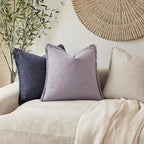 Foindtower Decorative Linen Fringe Throw Pillow Covers 18×18 Light Purple - Image 5