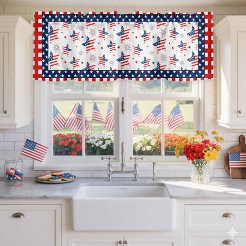 4th of July Kitchen Curtains Valances - Image 2